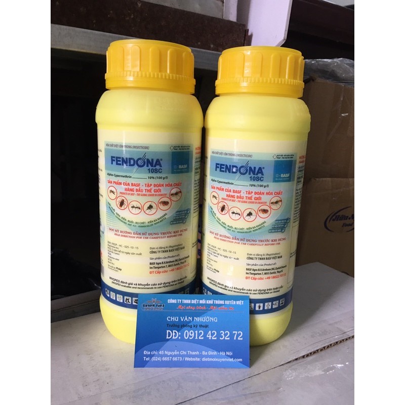 ( Sản phẩm của BASF)- Thuốc diệt muỗi FENDONA 10SC (chai 1 lít) không mùi, tồn lưu lâu_ Chuyên ngâm tẩm mùng (màn)