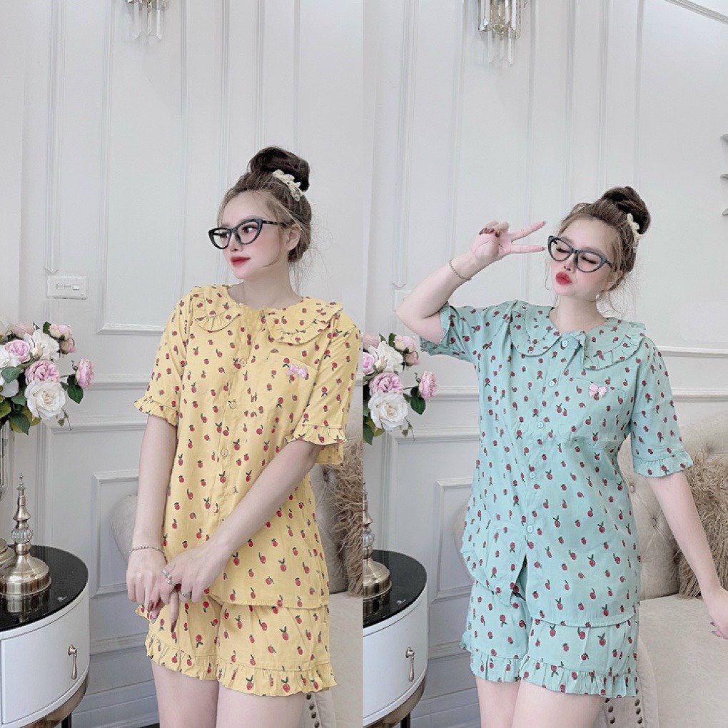 Bộ đồ mặc nhà chất đũi đùi hoa nhí siêu xinh