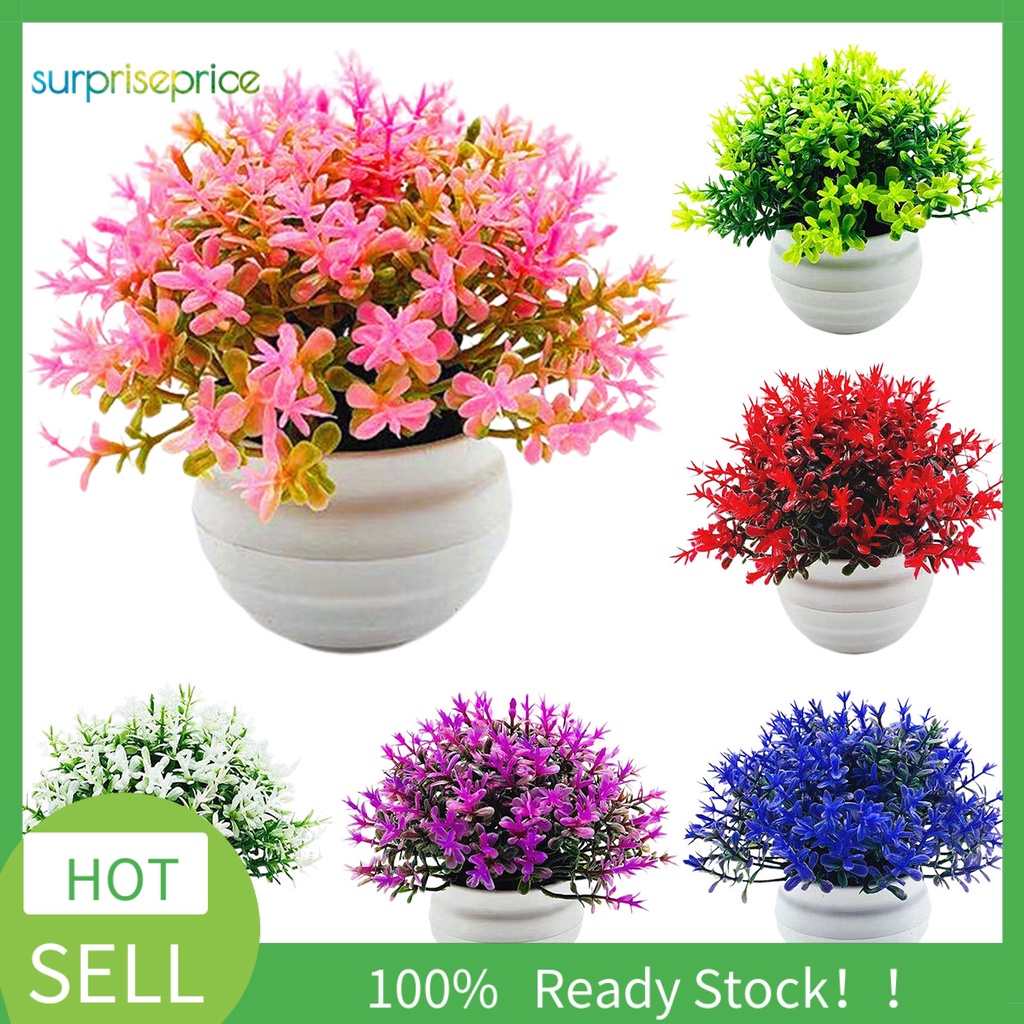 Set chậu cây nhân tạo bằng nhựa trang trí nhà ở bàn làm việc tươi mát hoa