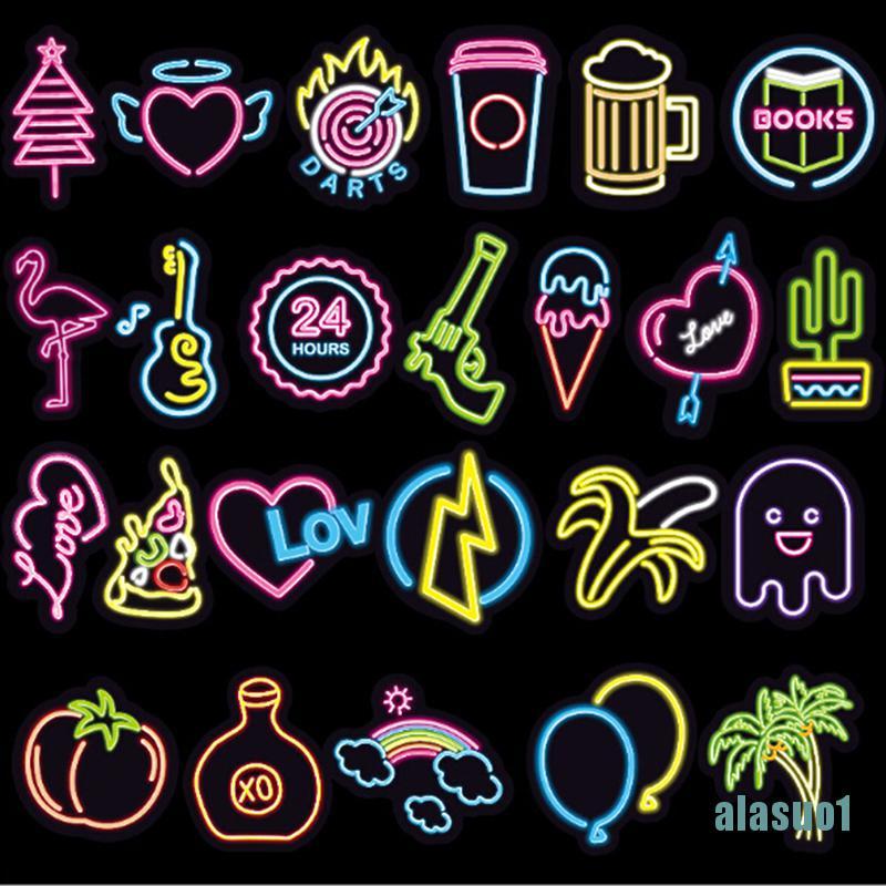 Bộ 100 Miếng Dán Đèn Neon Siêu Dễ Thương