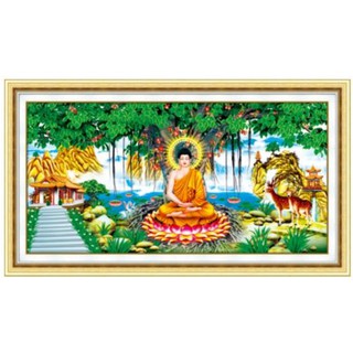 Tranh đính đá phật Thích Ca Mâu Ni. Kích thước: 130x69cm