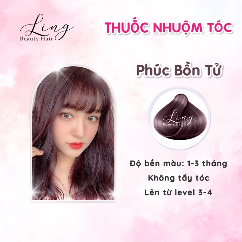 Thuốc nhuộm tóc màu PHÚC BỒN TỬ, không tẩy tóc lên từ nền nâu đen