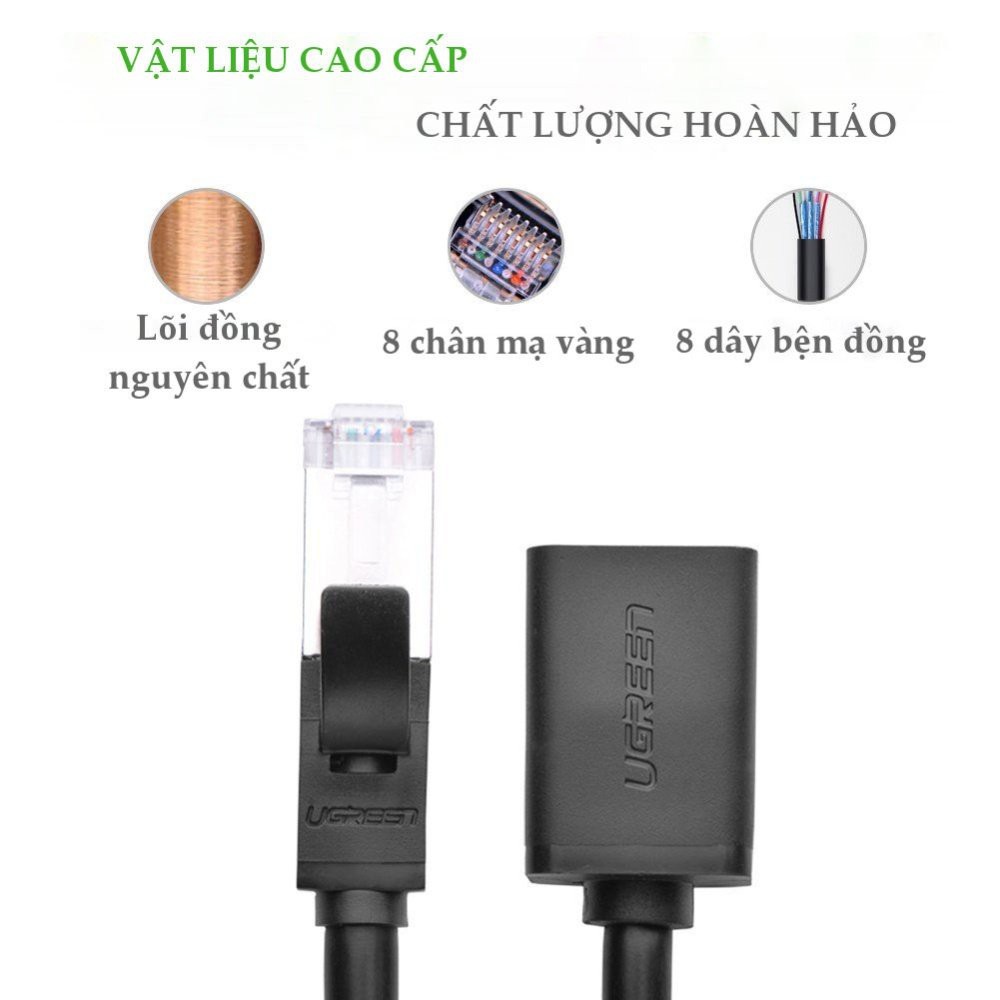 Cáp mạng kéo dài CAT6 UTP hai đầu RJ45 một đầu cái một đầu đực chính hãng UGREEN NW112