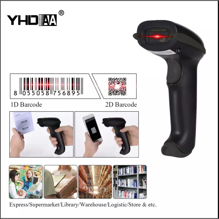 Máy quét mã vạch Qrcode YHD-3100 2D, Máy Scanner mã Qrcode kết nối Bluetooth/ 2.4G/ có dây dùng trên Điện thoại, PC