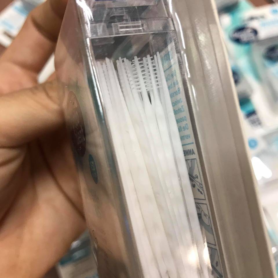 TĂM NHỰA XỈA RĂNG NHA KHOA DONTODENT THIẾT KẾ 2 đầu nhựa và lông - 150 tăm