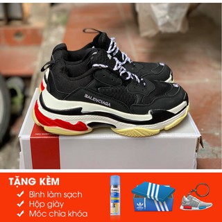 [VIDEO, ẢNH THẬT+ FREESHIP] Giày Balencjaga Triple S Đen Đỏ  Đẹp