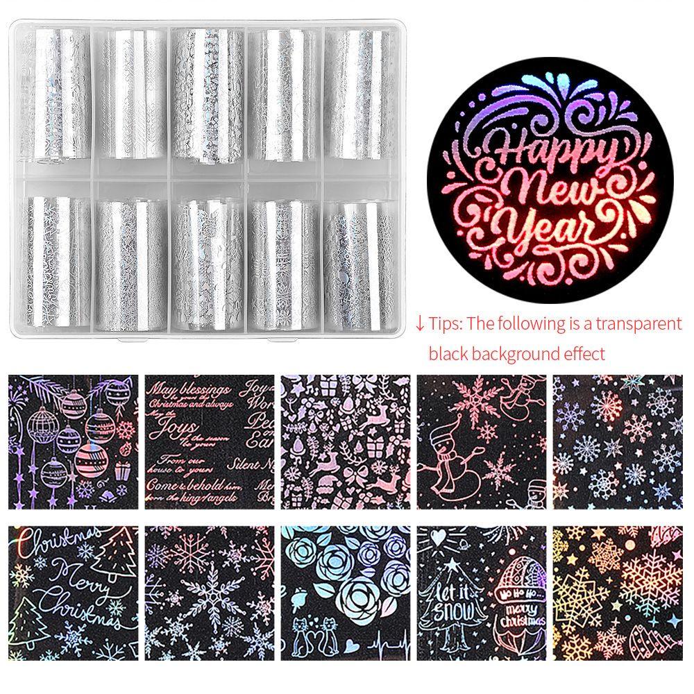 XIANTIN Hộp 10 Hình Dán Móng Tay Chủ Đề Giáng Sinh