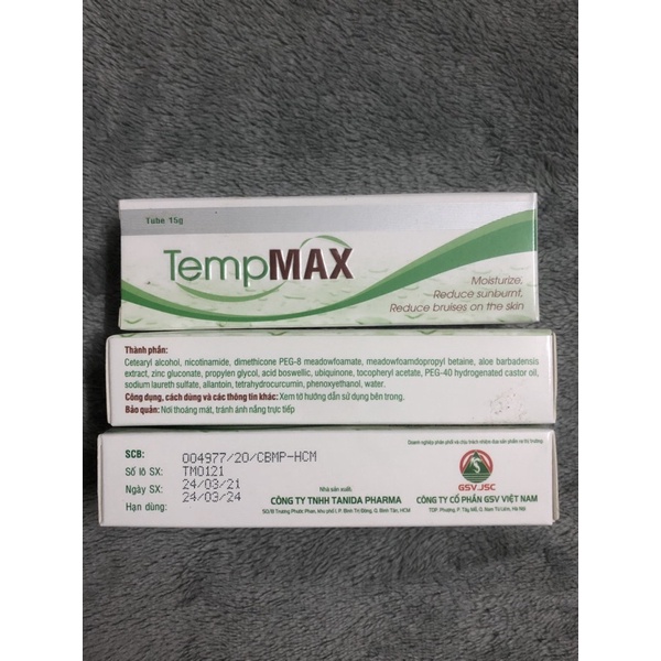 KEM DƯỠNG ẨM, GIẢM THÂM TEMPMAX 15G