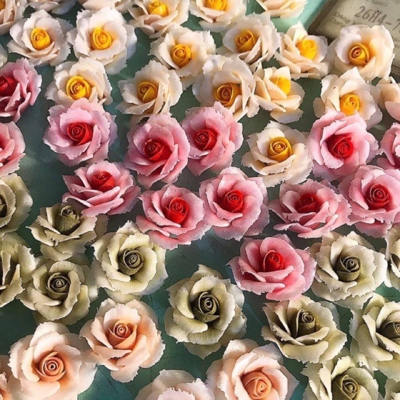 Hoa bột nai ( hoa hồng Pháp ) cánh rách SHOP NAIL HUYỀN ANH