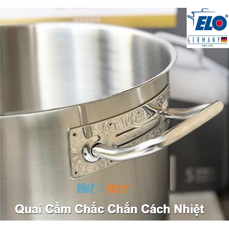 Nồi Luộc Gà ELO Profi Therm 32Cm 19 lít Làm Bánh Trưng Nấu Canh Dùng Cho Bếp Từ Inox 3 Đáy Nhập Khẩu