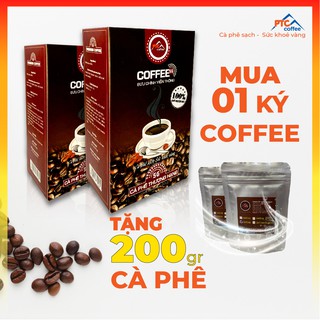 (Tặng kèm 200gr cà phê) 1 KG cà phê rang xay Arabica vị ngọt, thơm (2 gói) - Cafe nguyên chất 5G 100% - PTC Coffee