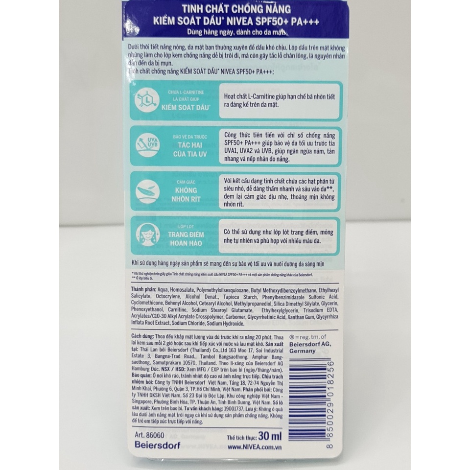 Tinh Chất Chống Nắng Và Dưỡng Trắng Da Nivea Sun Serum SPF50 PA+++ 30ml Thái Lan