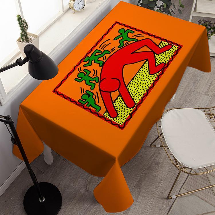 Khăn Trải Bàn Cà Phê Họa Tiết Graffiti Tối Giản Hiện Đại Phong Cách Bắc Âu