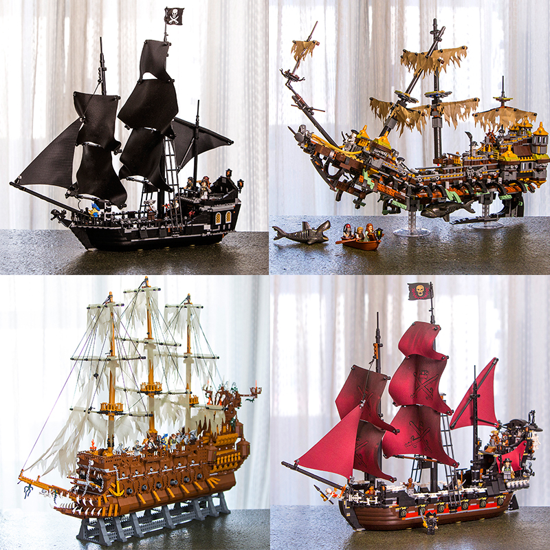Đồ chơi lắp ráp mô hình tàu của Nữ Hoàng Anne Lepin 16009 mã 180047 Queen Anne’s Revenge NBlue