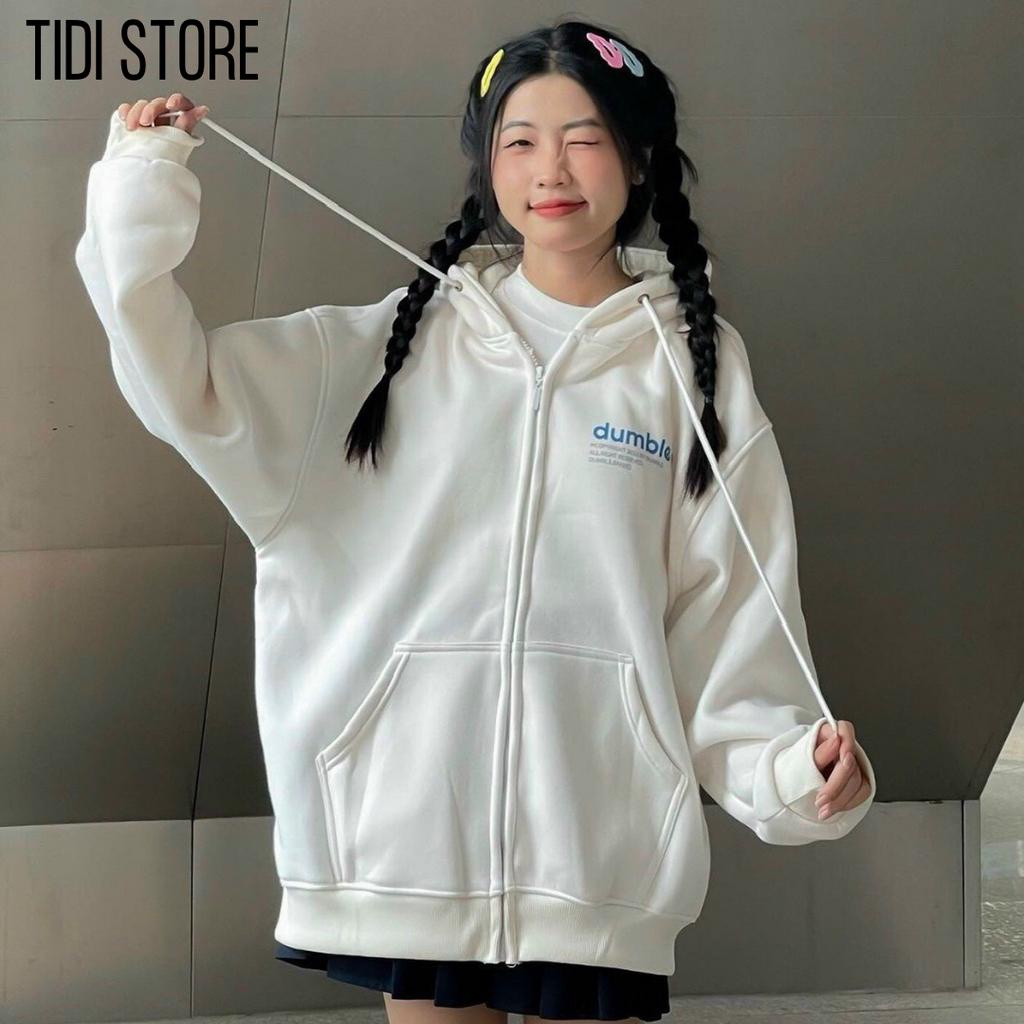 Áo khoác nỉ có mũ nón hoodie kéo khóa vải nỉ bông mềm mịn form rộng đẹp JKN96