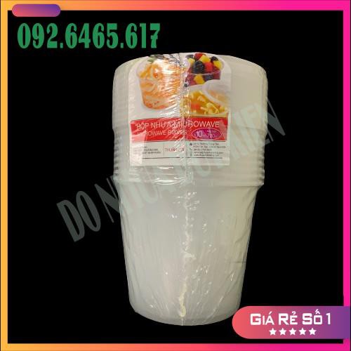 [FREESHIP] Set 10 Hộp Nhựa Tròn 700ml Microware Thuận Lợi (10 Hộp Kèm Nắp)  - NHẬT ANH