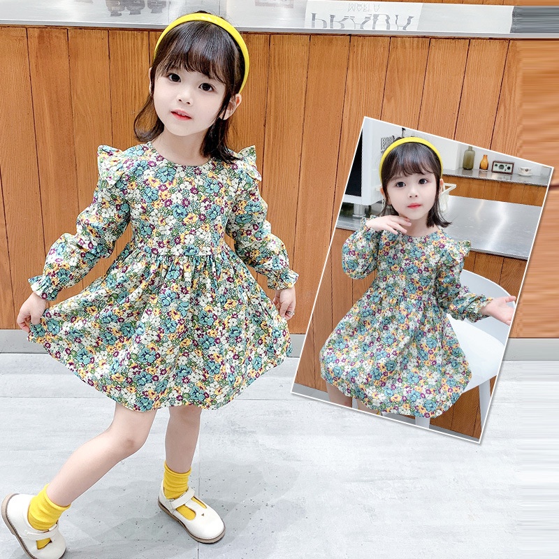 Đầm Cotton Thời Trang Mùa Thu Xinh Xắn Dành Cho Bé Gái