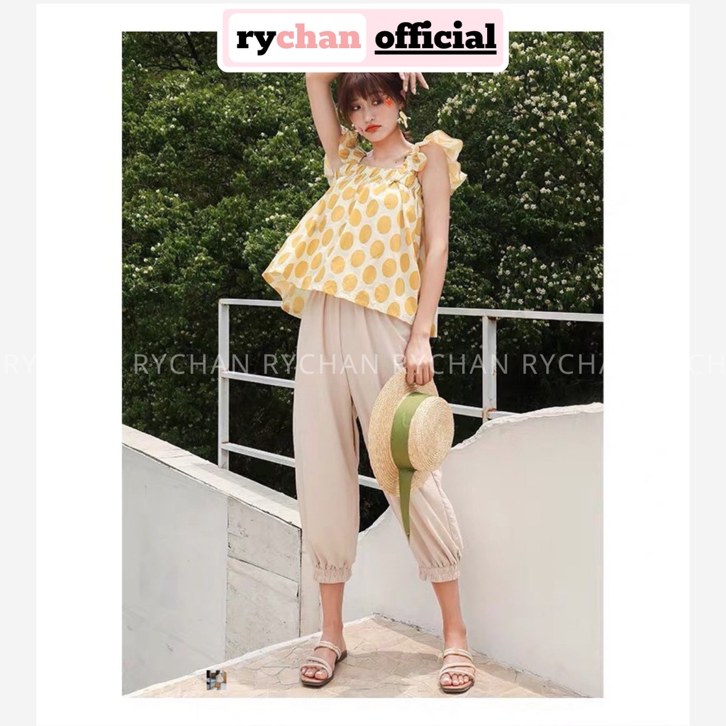 SE839 - Set Quần Bí Mix Áo Bèo Chấm Bi Cánh Tiên Nhiều Màu / Set Bộ Bi Dễ Thương Trẻ Trung Năng Động Vải Lụa Mềm Mại