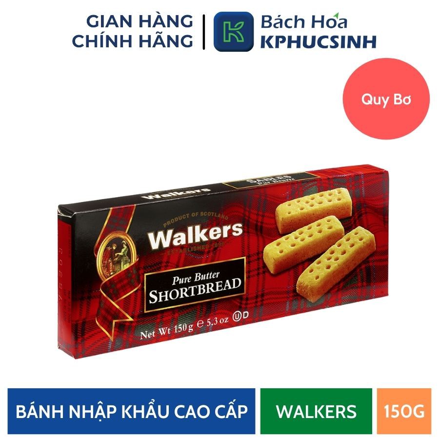 Bánh quy bơ giòn Walkers Shortbread Butter 150g KPHUCSINH - Hàng Chính Hãng