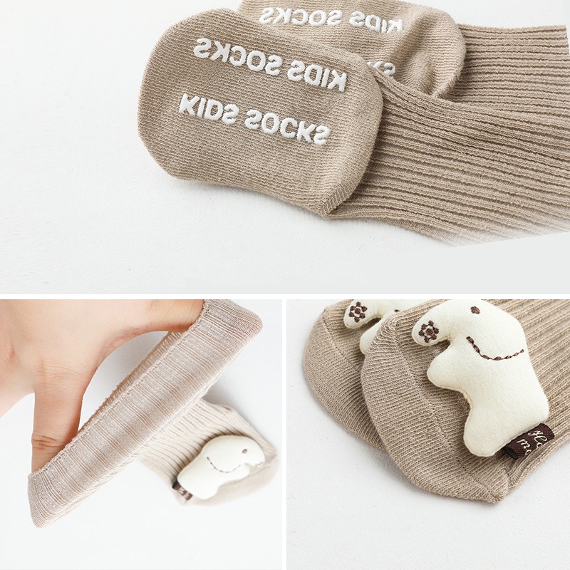 Tất cotton chống trượt in họa tiết hoạt hình dễ thương thời trang thu đông cho bé 1-3 tuổi