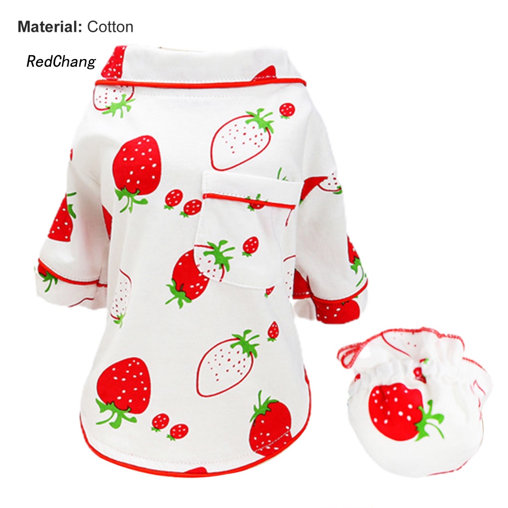 Rc ~ Bộ Đồ Ngủ Cho Cún Cưng Ấm Áp Tay Ngắn Màu Sáng