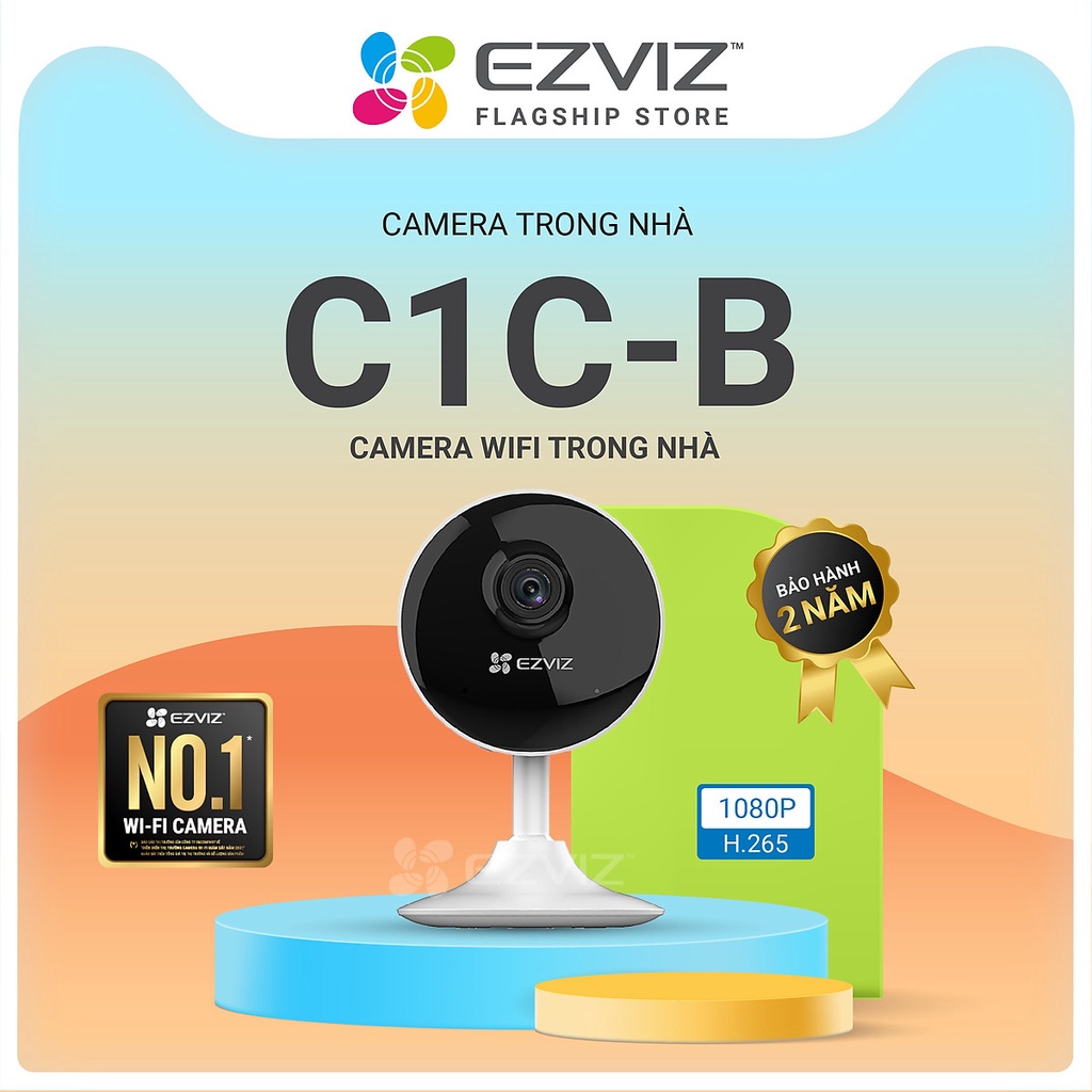 Camera Wifi Trong Nhà Ezviz C1C-B 2M - đàm thoại 2 chiều, Hổ trợ thẻ n