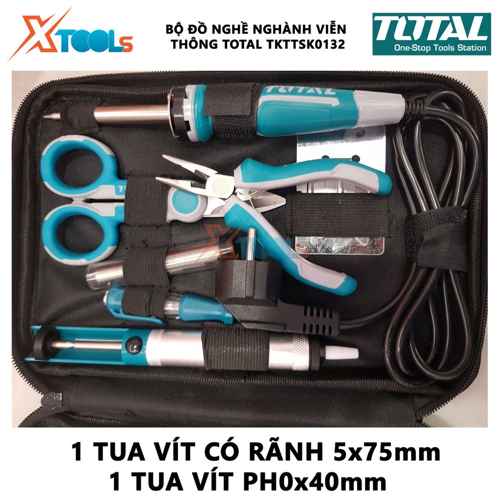 Bộ đồ nghề ngành viễn thông 13 chi tiết TOTAL TKTTSK0132 | giúp sữa chữa, lắp ráp, bảo dưỡng [CHÍNH HÃNG] [XTOOLs]