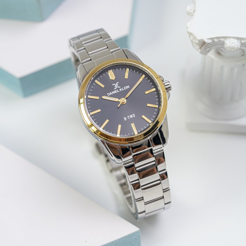 Đồng hồ Nam Nữ Daniel Klein DTWO Demi SliverBlack DK.1.1262