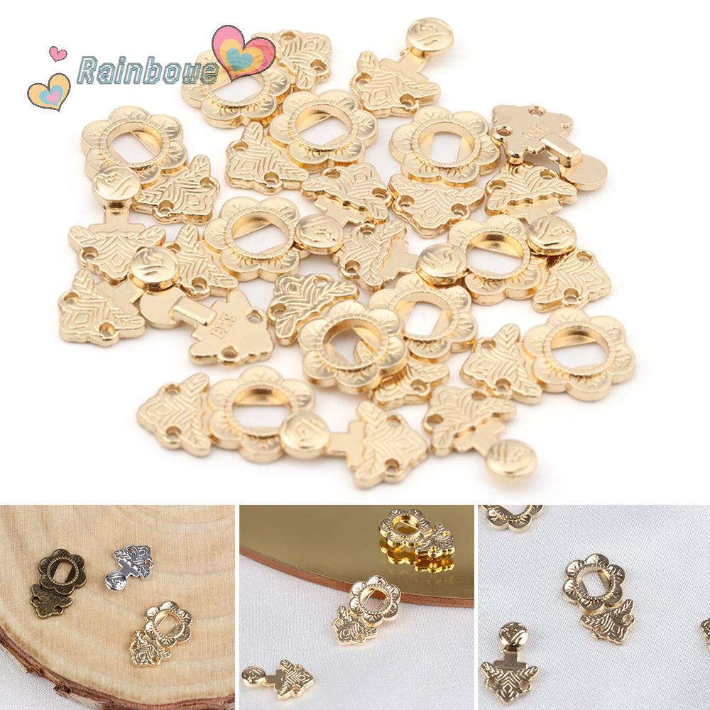 Set 10 Nút Kim Loại Mini Siêu Nhỏ Màu Sắc Cầu Vồng 18mm 3 Màu Cho Búp Bê