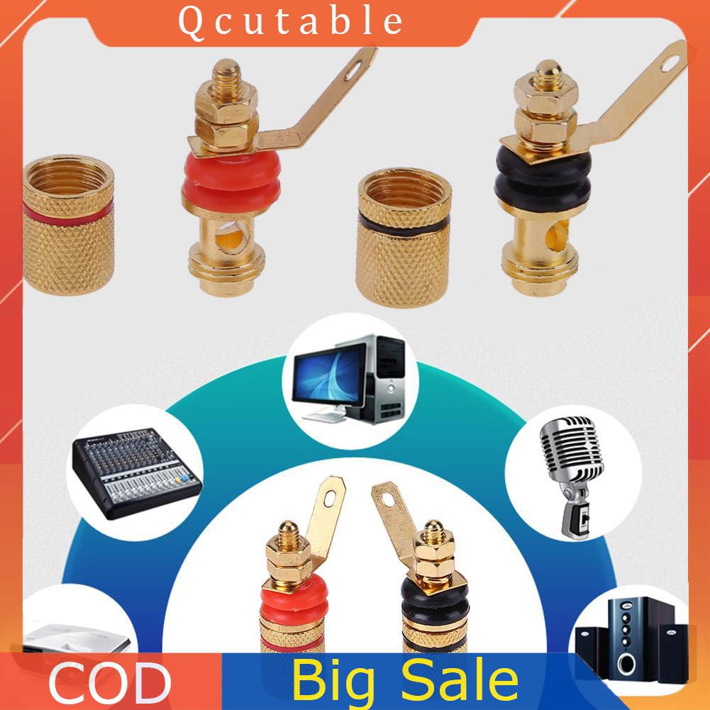 Set 2 đầu nối dây loa mạ vàng 4mm dành cho cổng cắm