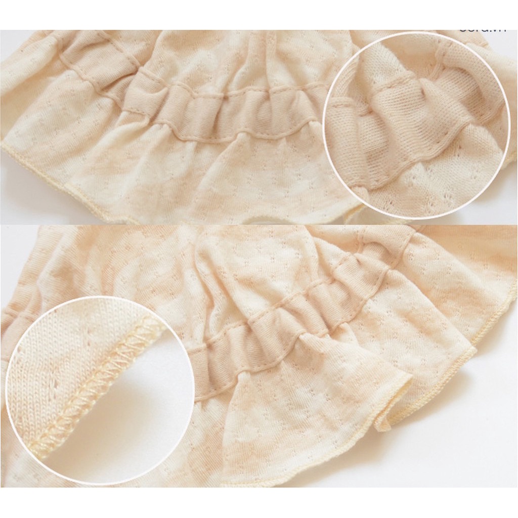 Mũ trùm đầu cho bé, cotton hữu cơ tự nhiên 100%