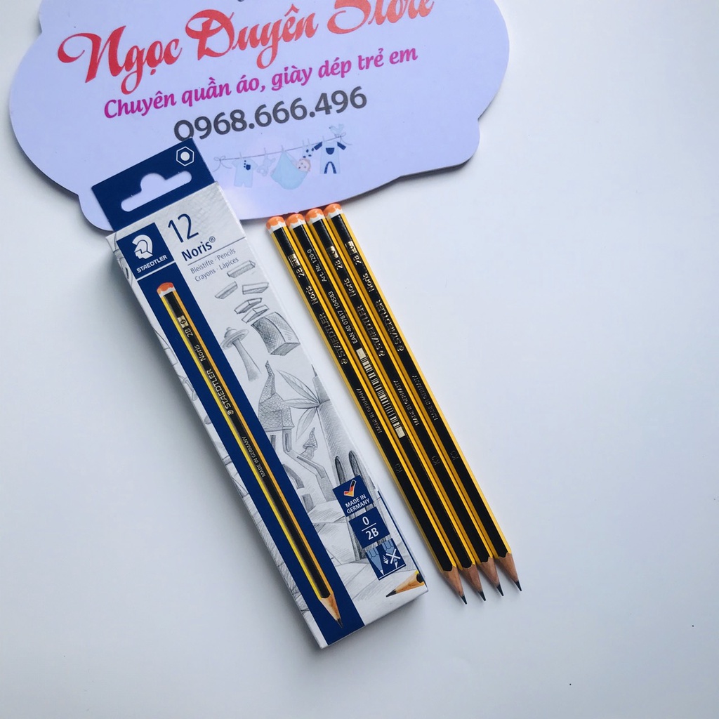 Bút chì 2B,  Bút chì 2B Đức Staedtler Noris cao cấp, cho bé tập viết, chi không gẫy khi gọt