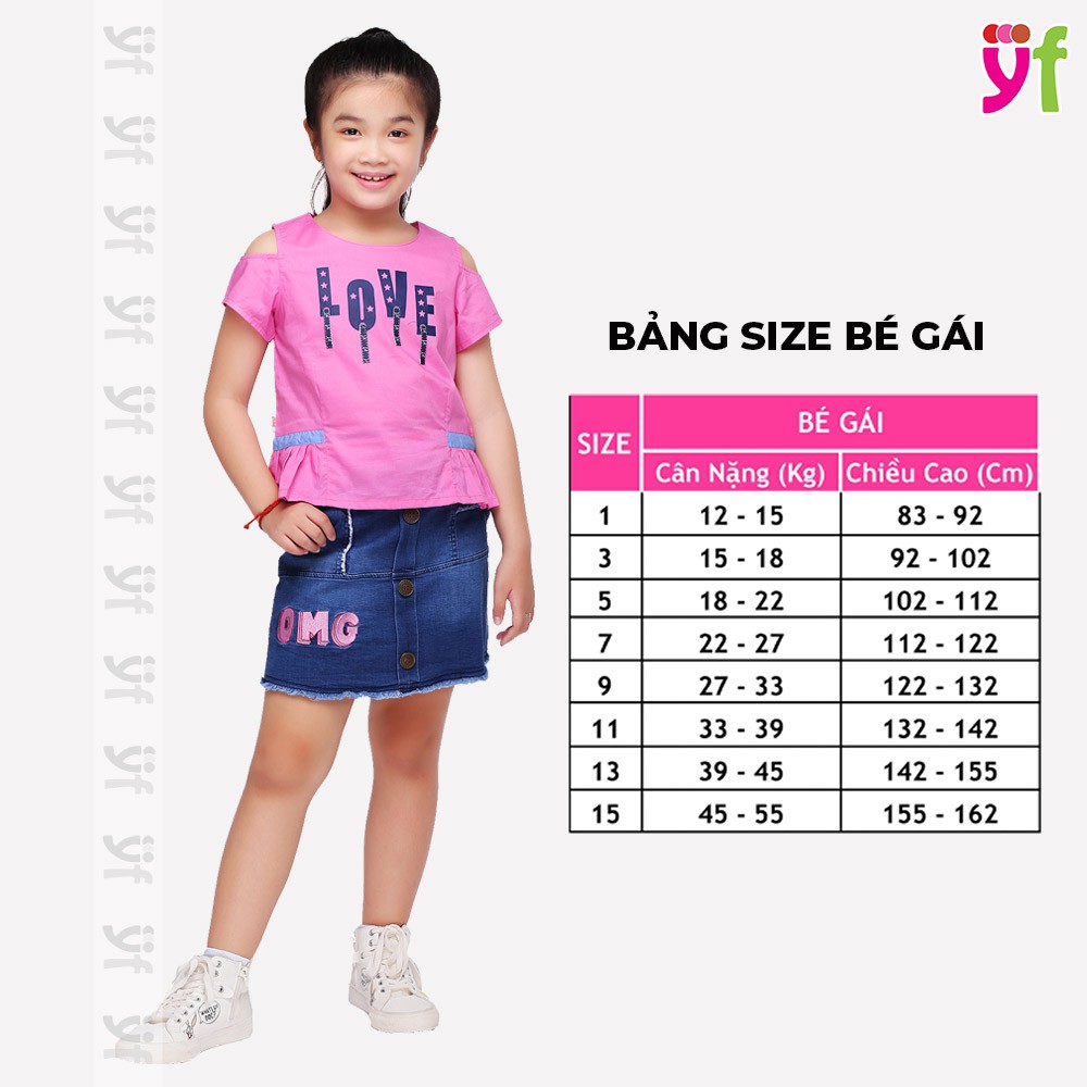 Áo vải cho bé thiết kế hở vai YF, size 12-55kg chất cotton mềm mát 9AX527