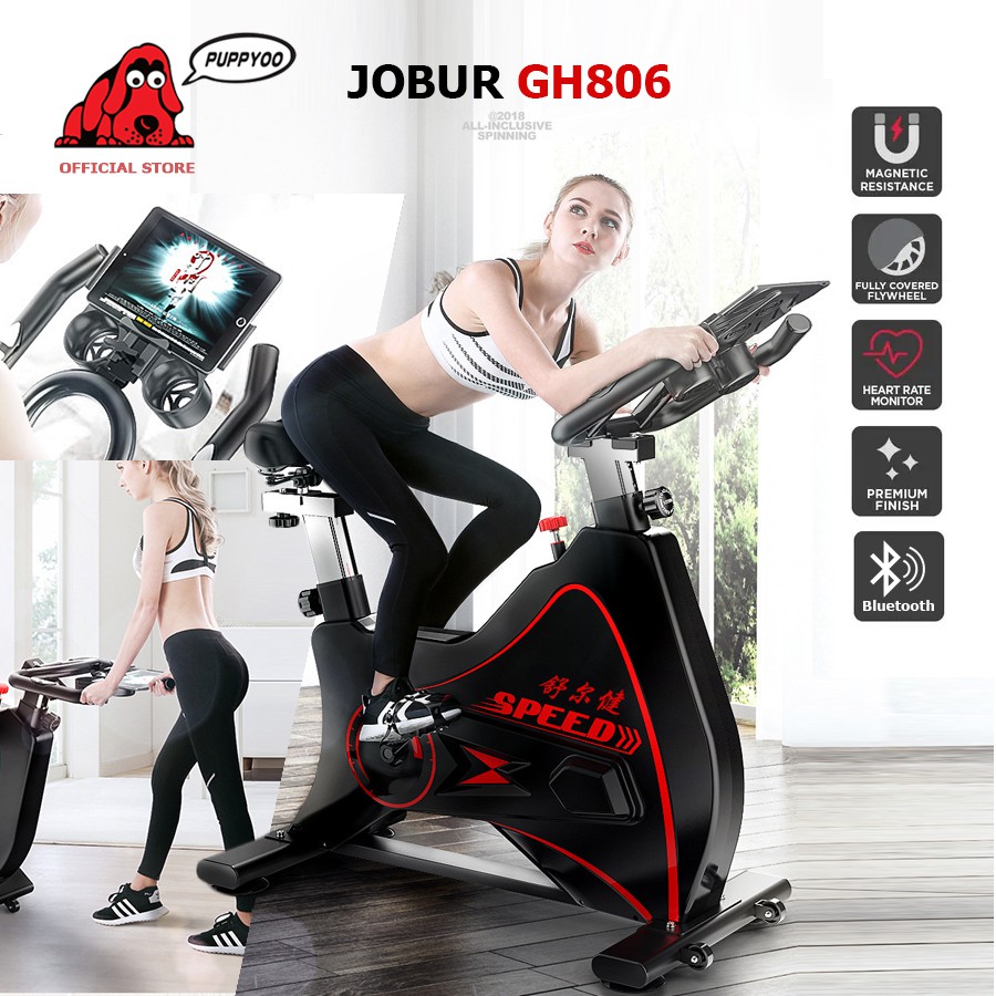 Xe đạp tập thể dục tại nhà chính hãng Jobur Spin Bike GH806 hiện đại với kết nối bluetooth chơi game vận động cực đỉnh