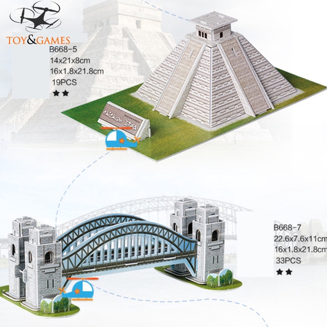 Đồ chơi lắp ráp mô hình công trình kiến trúc 3d tùy chọn kiểu dáng dành cho bé