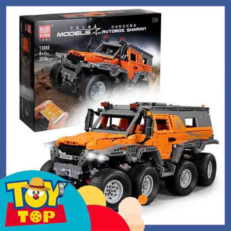 Lắp ráp ô tô Offroad ghép Technic xe địa hình Avtoros Shaman SUV 8x8 có điều khiển xếp hình Mould King 13088