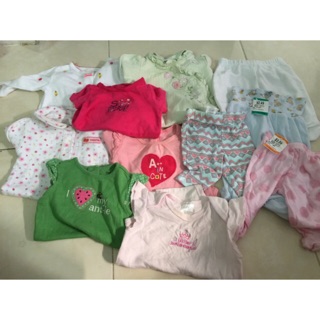 Set quần vớ và bodysuit, áo liền quần bé gái 0-6 tháng