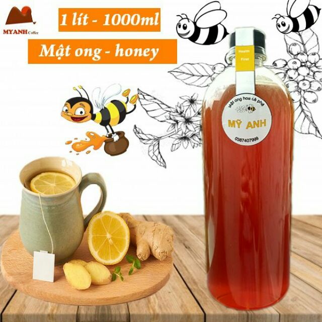 1 lít Mật ong hoa cà phê Lâm Đồng - Honey - Bán tại TPHCM