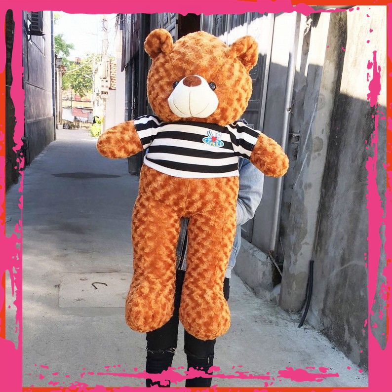 Gấu bông Teddy Cao Cấp khổ vải 1m Cao 80cm Màu Vàng Đồng
