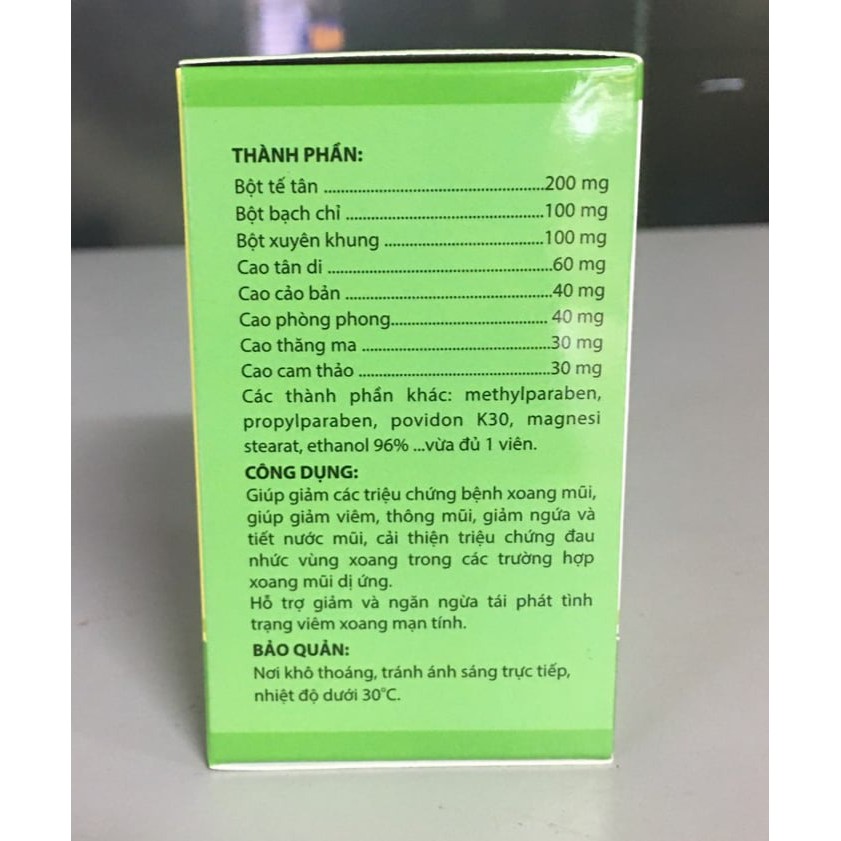 Viên Xoang thảo dược trung ương 3- giúp hết viêm mũi, viêm xoang cấp và mãn tính, ngăn ngừa tái phát ( hộp 30 viên) | BigBuy360 - bigbuy360.vn
