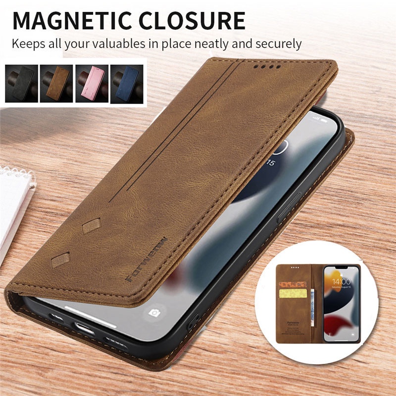 Bao da điện thoại kiểu ví đựng thẻ cho Samsung Note 20 Ultra A53 A52 A52S case