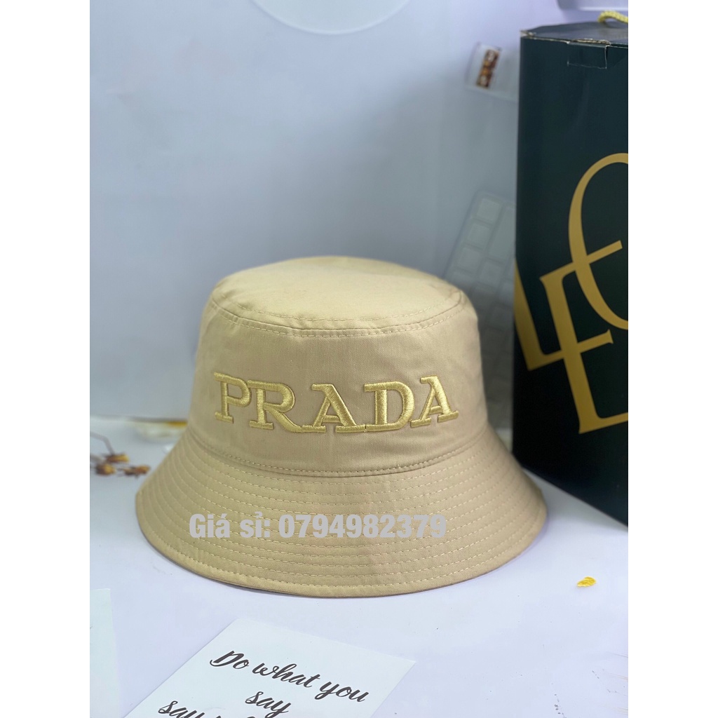 Nón bucket 2 lớp - vành bo hàn quốc PRADA thời trang cá tính nữ (Cap-Nón(Most))