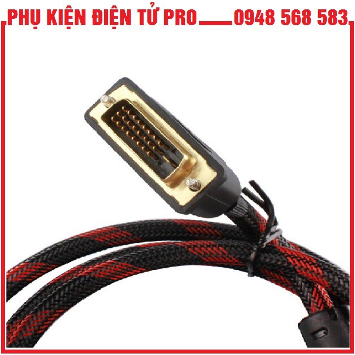 Dây Tín Hiệu Dvi To Dvi 5M 24+1  (Đen Phối Đỏ)