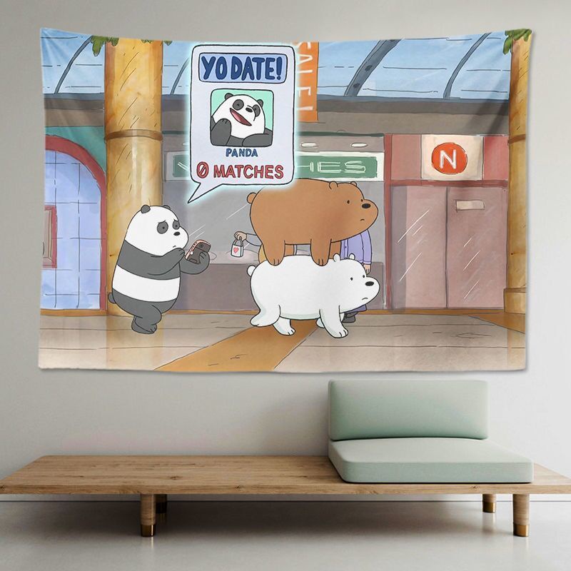 We Bare Bears Nền Vải Phòng ngủ Treo Vải Thiết yếu Phòng ngủ Tập thể Đầu giường Nền Vải Thảm Trang trí Phòng Vật phẩm Áp phích Những gì bạn thấy là những gì bạn nhận được