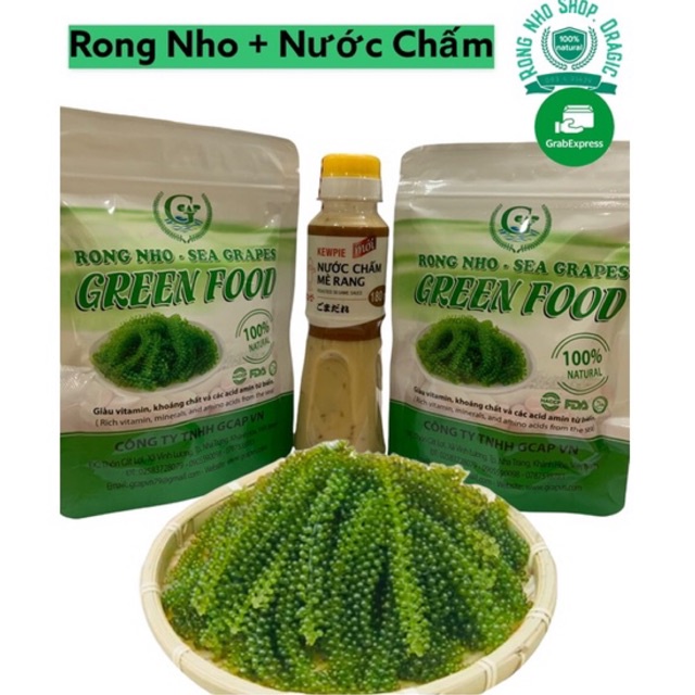 [Combo Rong nho kèm xốt mè] Rong nho Tách nước Green Food cao cấp - Hàng công ty xuất khẩu - siêu ngon tốt cho sức khoẻ