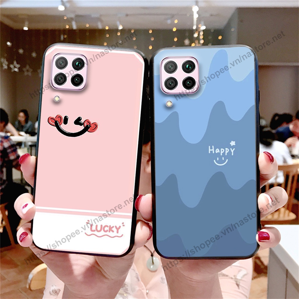 Ốp lưng Huawei Nova 7i mặt cười, họa tiết caro đơn giản đẹp cute