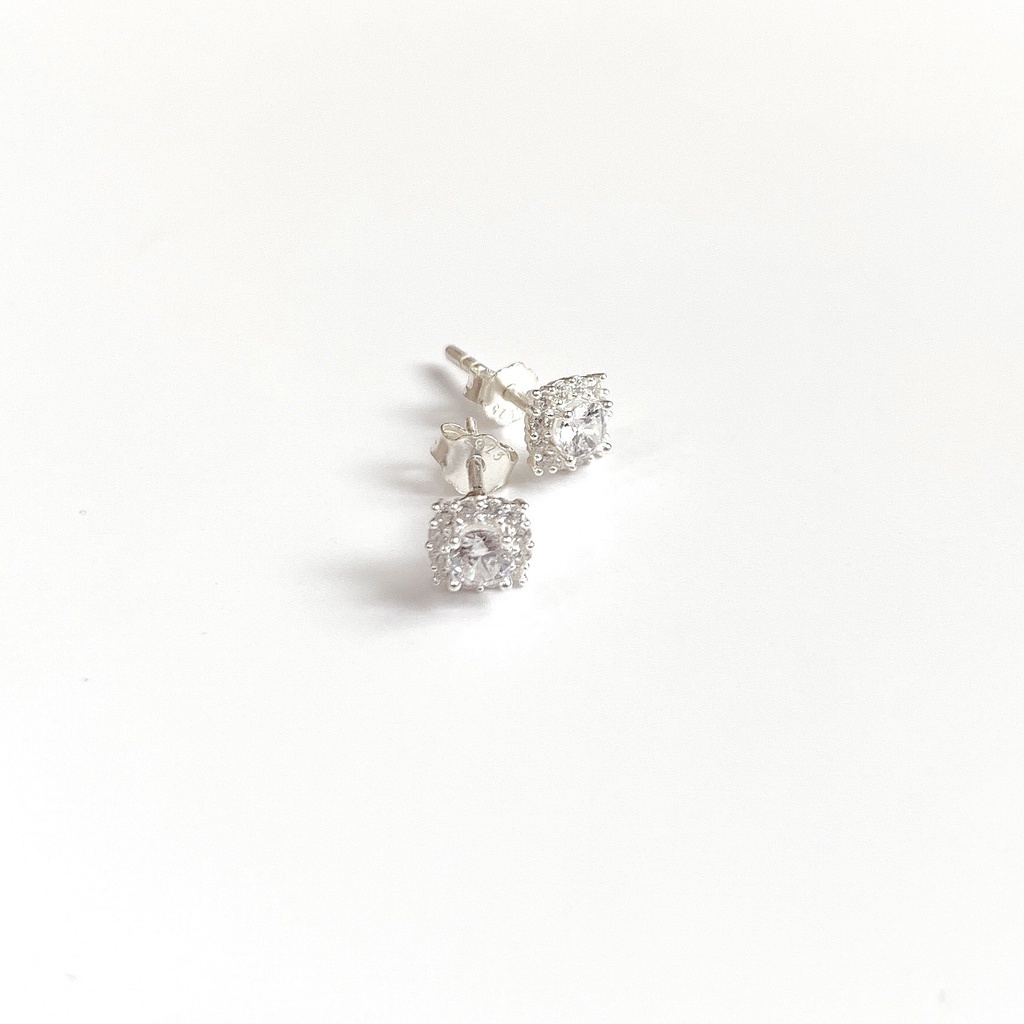 Bông tai bạc nữ 5mm nguyên chất. Khuyên tai bạc thời trang phụ kiện trang sức nữ Lavesta SUN599 (không kèm hộp)