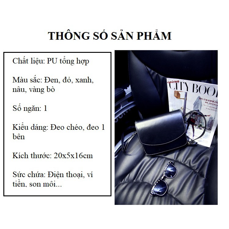 Túi Xách Nữ FREESHIPTúi Deo Chéo Da Trơn Phong Cách Cá Tính