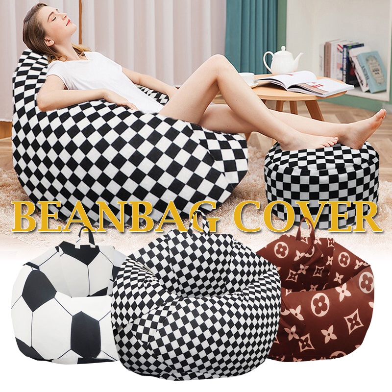Túi Hạt Đậu Hoa  Vỏ Bọc Ghế Sofa Phòng Ngủ S / M / L / XL Màu Trơn Trang Trí Nội Thất Phòng Ngủ