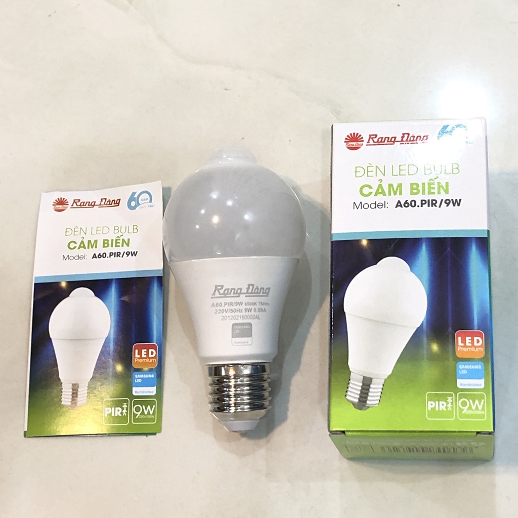 Bóng đèn LED Bulb cảm biến ánh sáng và chuyển động thông minh - chính hãng Rạng Đông A60.PIR 9W